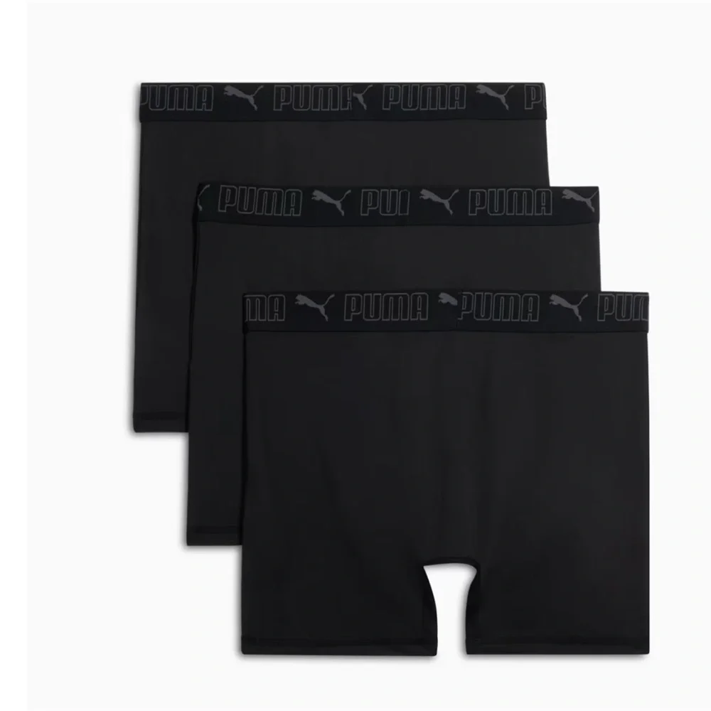 Puma‎ Men's Boxer Briefs 3 Pack Black Comfort Stretch Waistband  Underwear